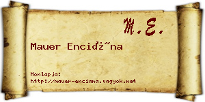 Mauer Enciána névjegykártya